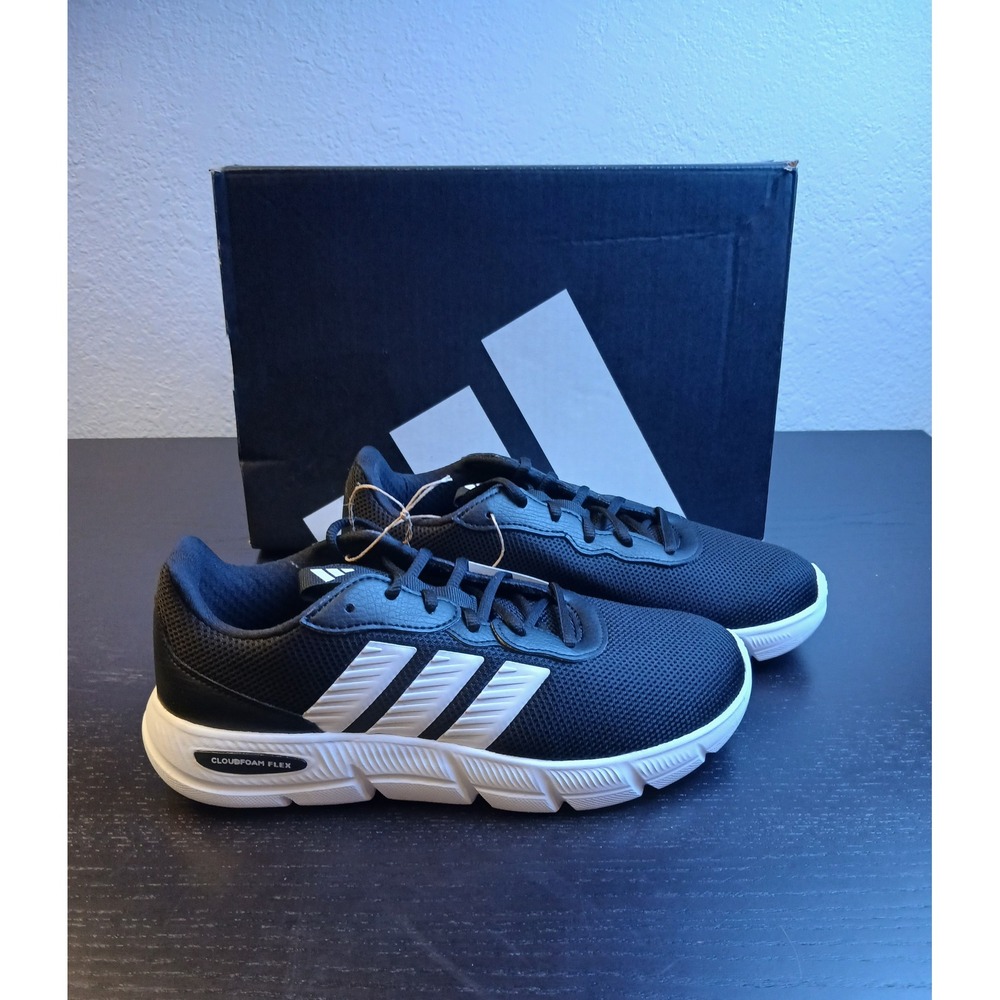 Adidas Cloudfoam Flex Laces Womens Running Shoes Black White HQ4960 Size 8W